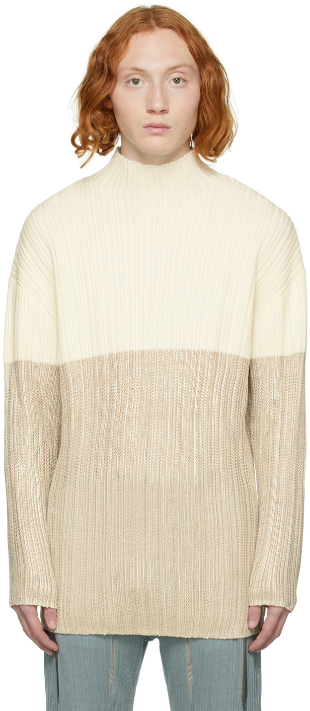 LGN Louis Gabriel Nouchi Off-White Mock Neck Sweater