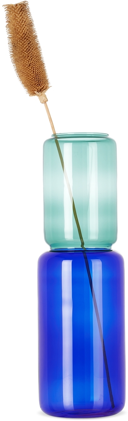 Ichendorf Milano Green & Blue Revolve Vase In Petrolblue/blue