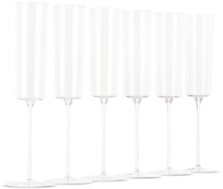 Arles Flute Glass Set, 6 pcs by Ichendorf Milano SSENSE