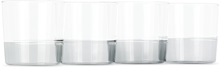 Ichendorf Milano Grey Light Water Glass Set, 4 Pcs In Smoke/clear