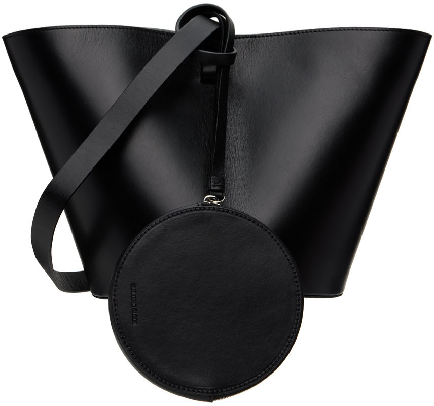 Building Block Black Short Basket Shoulder Bag