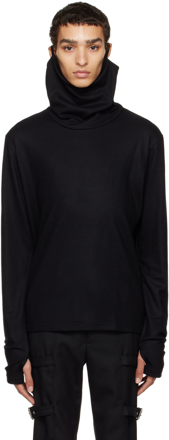 Johnlawrencesullivan: Black Ear Hook Turtleneck | SSENSE UK