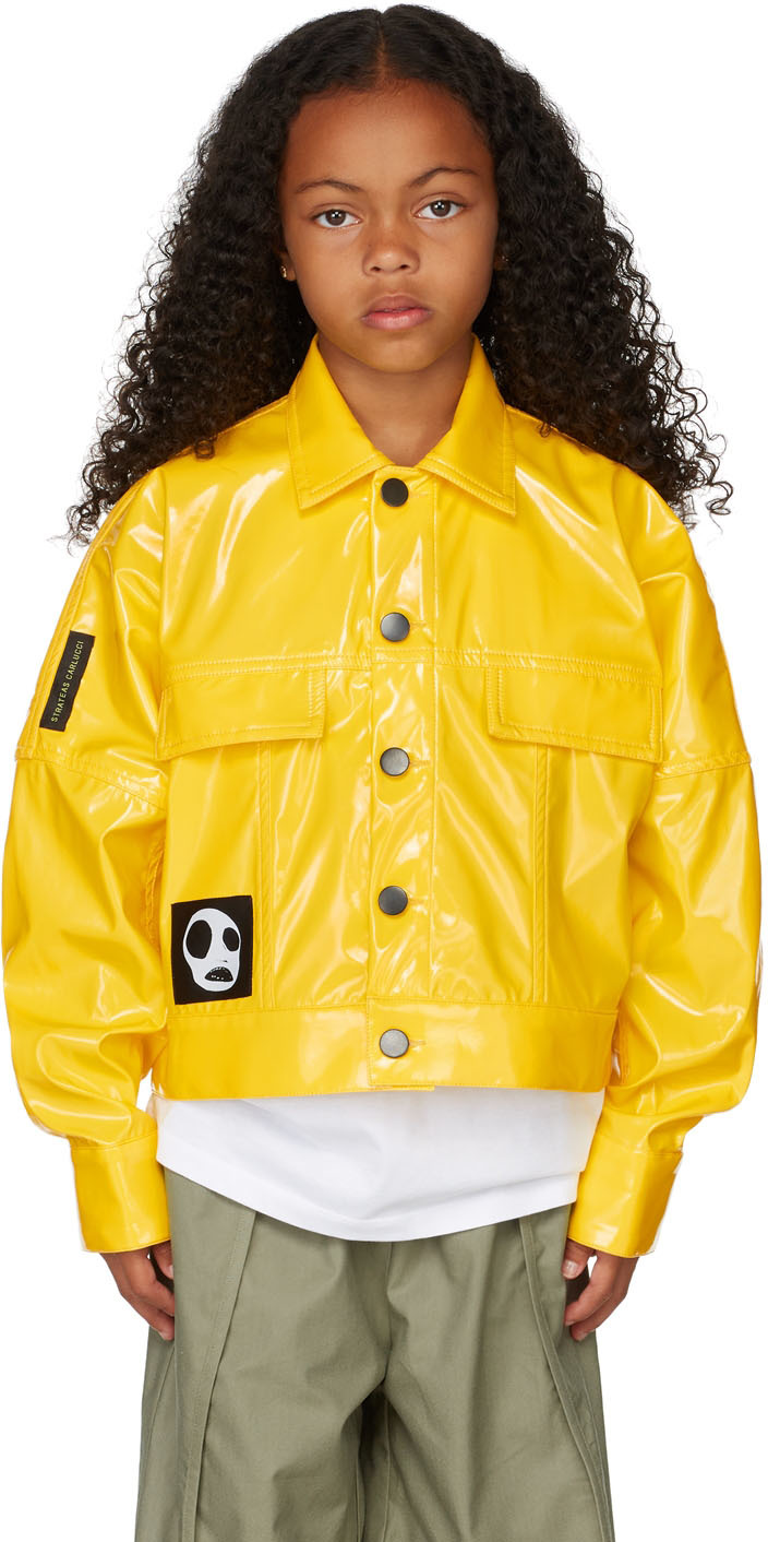 Yellow patent sale leather jacket