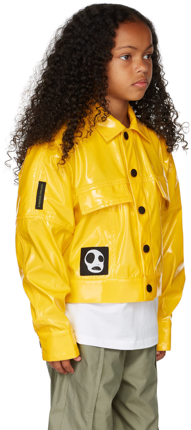 S.c. Ssense Exclusive Kids Yellow Mini Macro Jacket In Yellow