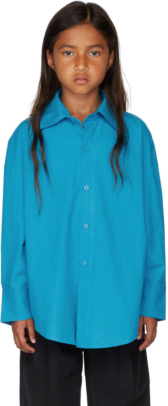 S.c. Ssense Exclusive Kids Blue Mini Macro Shirt In Azure