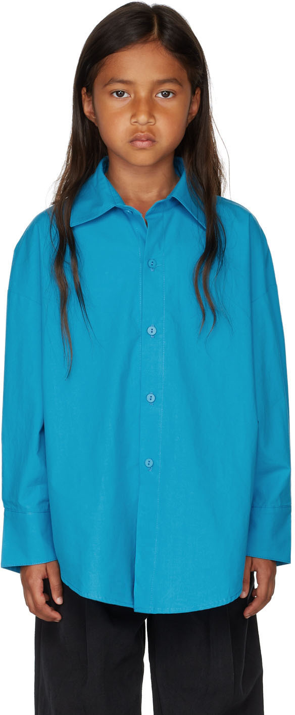 Ssense Abbigliamento Camicie Camicie denim Kids Blue Patchwork Shirt 