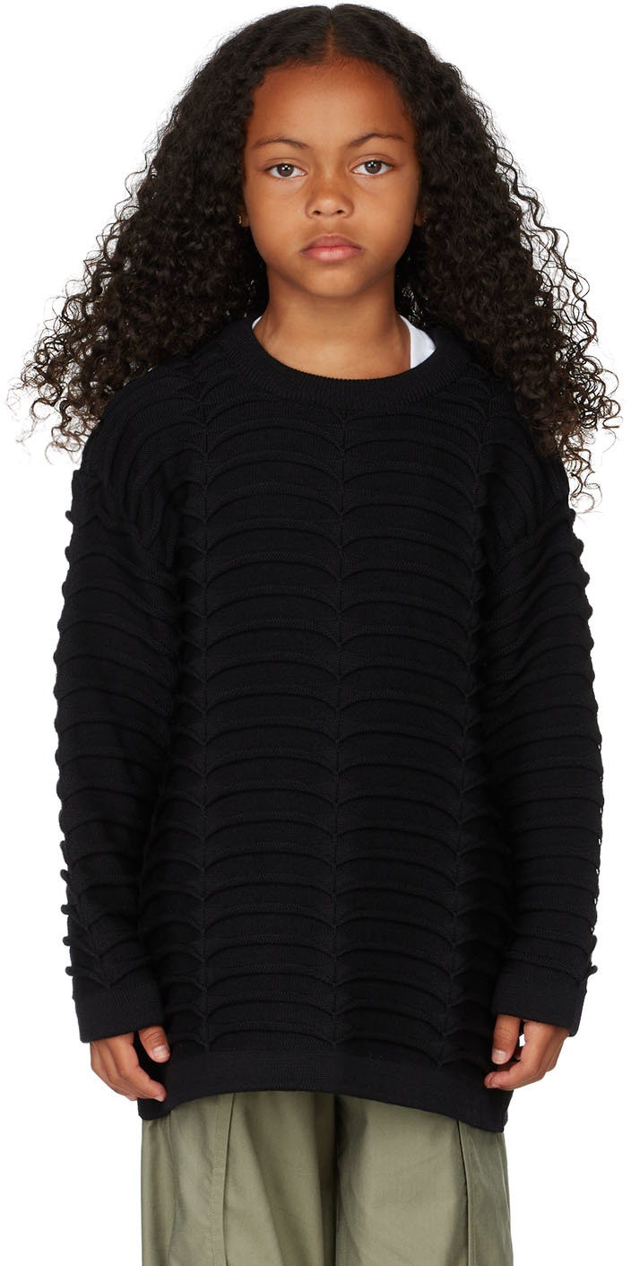 S.c. Ssense Exclusive Kids Black Mini Macro Vertebrae Sweater