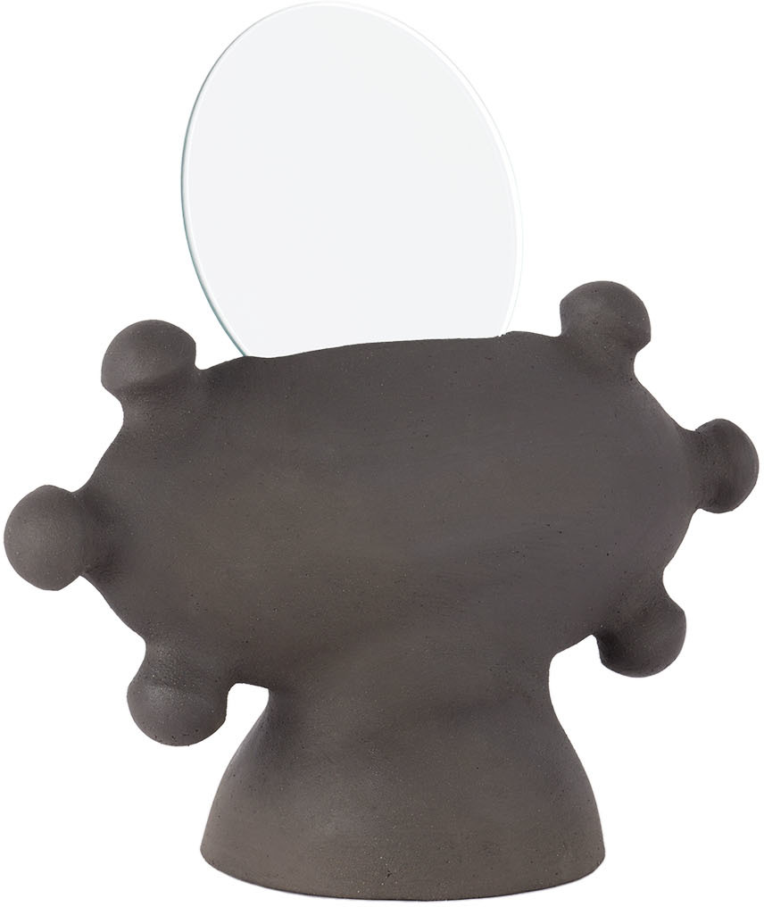 Shop Iaai Black Ufo 02 Mirror In Raw Black Clay
