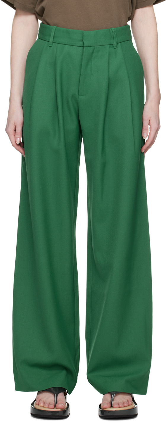Green Camille Trousers by Won Hundred on Sale