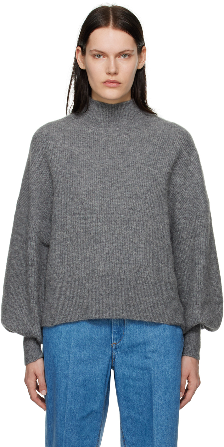 Gray Blakely Turtleneck by Won Hundred on Sale