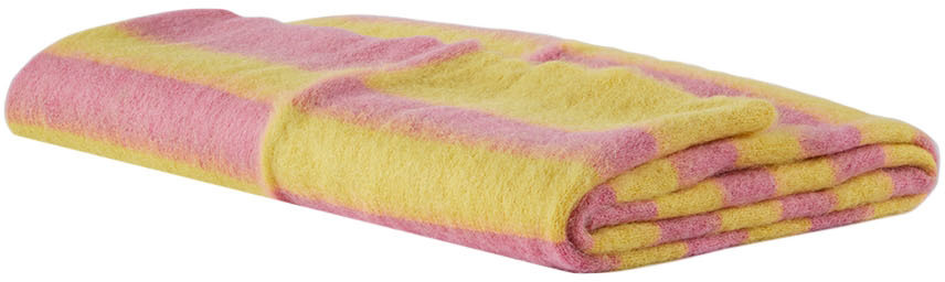 Zankov Ssense Exclusive Pink & Yellow Manhattan Throw In Pink & Yellow