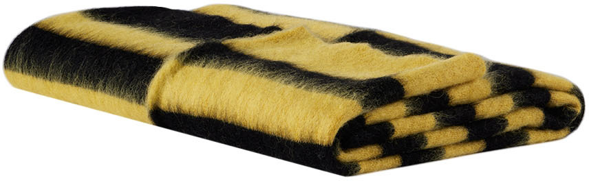 Zankov Ssense Exclusive Black & Yellow Manhattan Throw In Black & Yellow