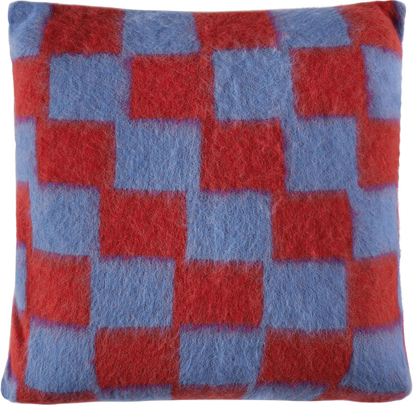 SSENSE Exclusive Blue Red Rudy Cushion By ZANKOV On Sale ssense-exclusive-blue-red-rudy-cushion-by-zankov-on-sale