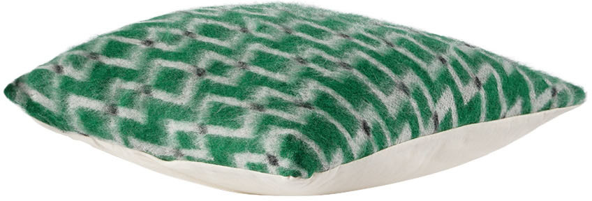 Zankov Ssense Exclusive Green & White Joshua Cushion In Green & White