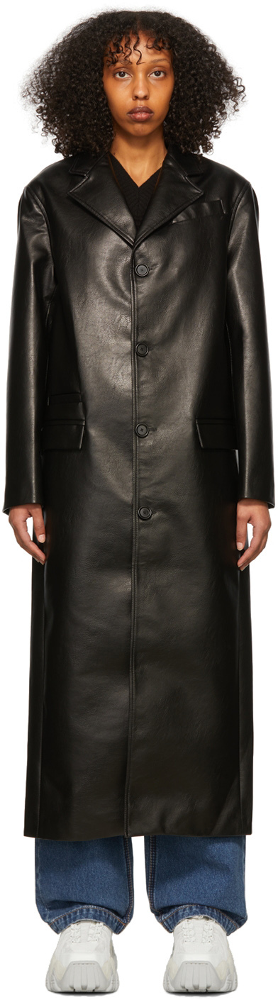 Eytys Black Morris Vegan Leather Coat
