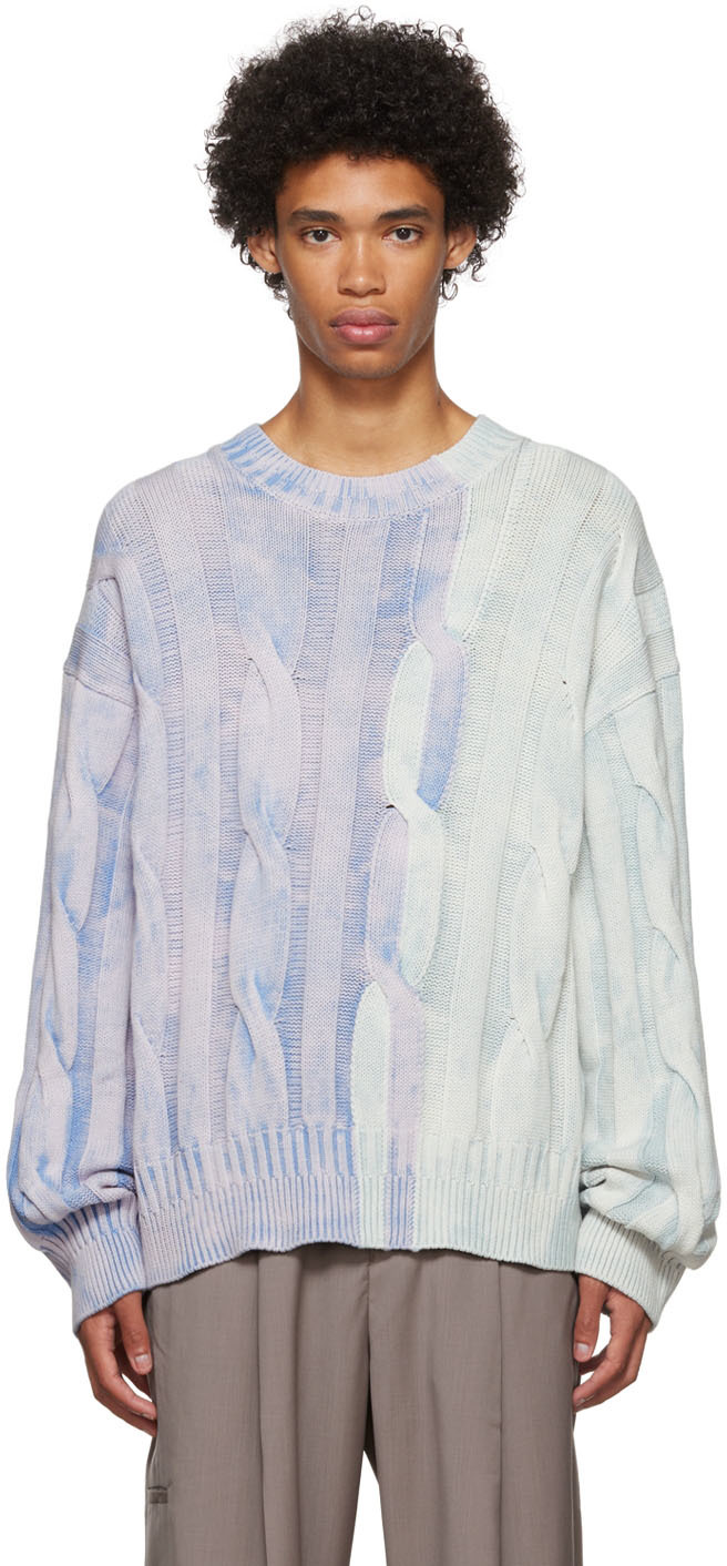 SSENSE Exclusive Blue & Purple Harris Sweater by EYTYS on Sale
