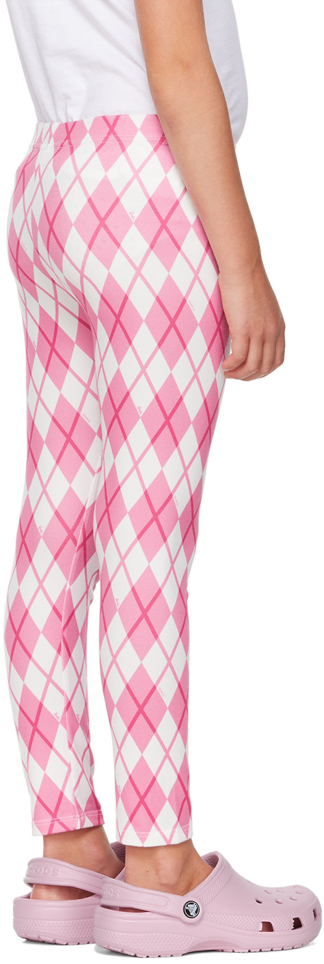 FLAKIKI SSENSE EXCLUSIVE KIDS PINK & WHITE BARBIE EDITION ARGYLE LOUNGE PANTS 