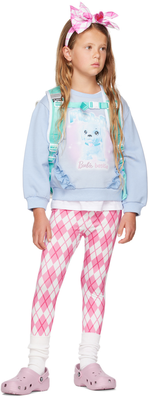 FLAKIKI SSENSE EXCLUSIVE KIDS PINK & WHITE BARBIE EDITION ARGYLE LOUNGE PANTS 