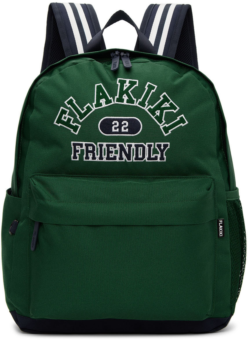 Flakiki Ssense Exclusive Kids Green Embroidered Backpack