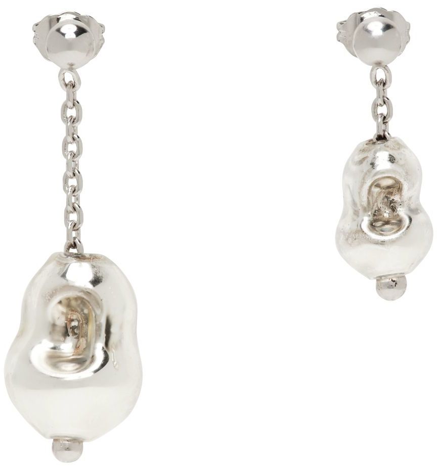 Lemaire Silver Pearl Asymmetric Earrings