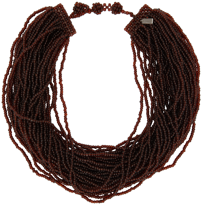Lemaire Brown Torsade Necklace In Br489 Chocolate