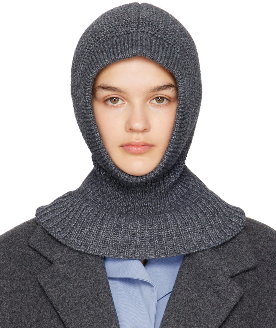 Lemaire Gray Rib Hood In Grey