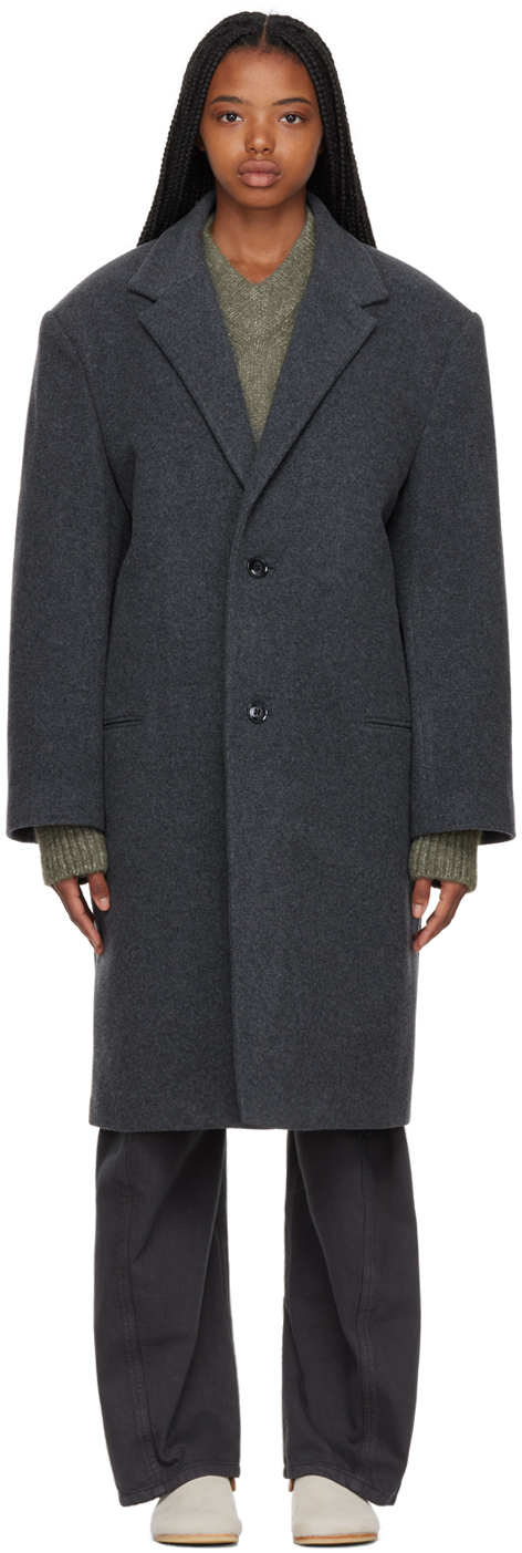 Gray Chesterfield Coat by LEMAIRE on Sale