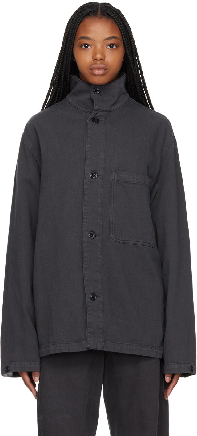 Black Button-Up Denim Jacket