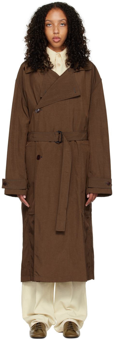 LEMAIRE: Brown Light Trench Coat | SSENSE