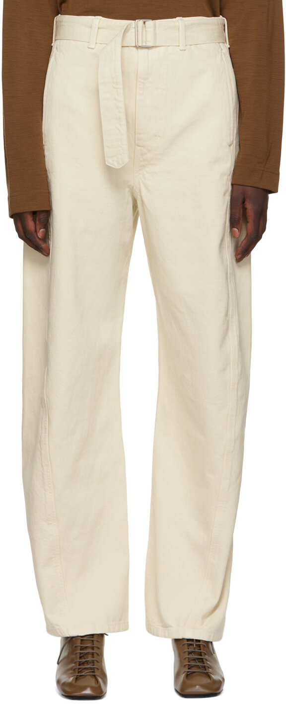 LEMAIRE Twisted Cotton Denim Belted Pants | Smart Closet