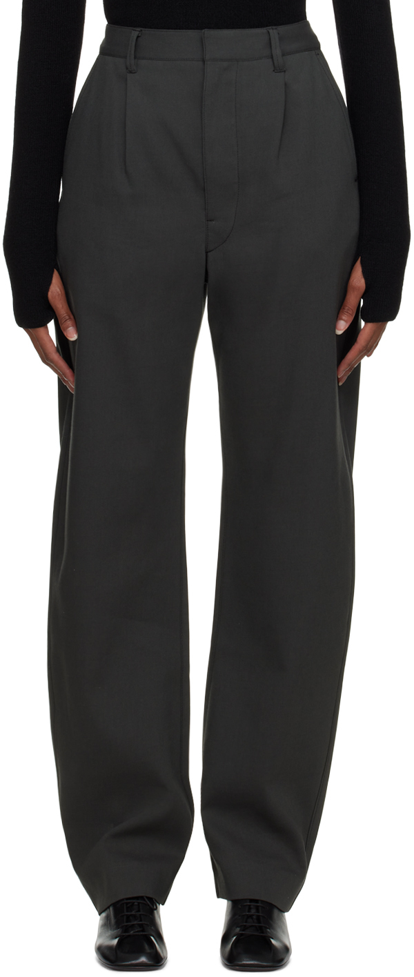 LEMAIRE: Gray Curved Trousers | SSENSE