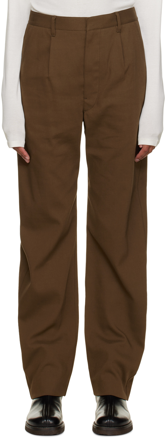 Brown Pleated Trousers