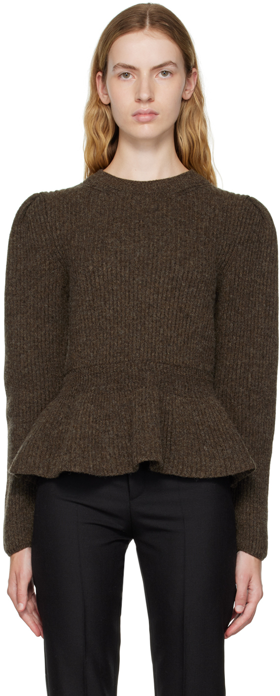 Brown Peplum Sweater