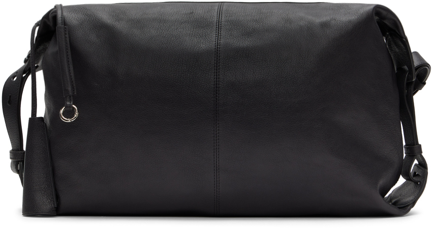 Lemaire Black Large Folded Bag In Bk991 Asphalt