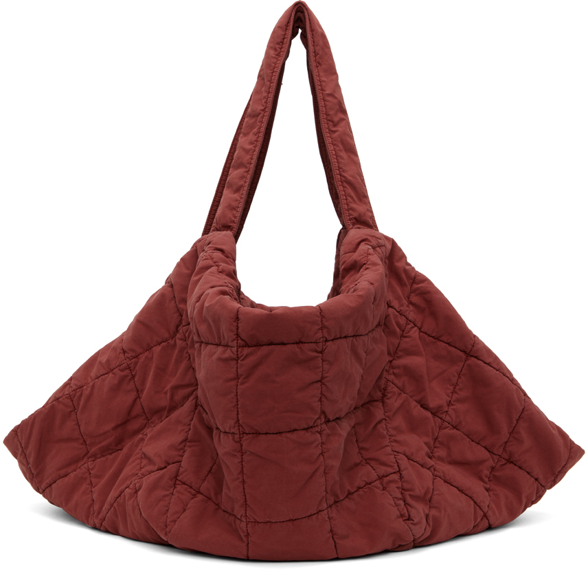 Lemaire Red Large Wadded Tote In Re346 Cardinal Red