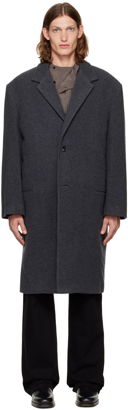 LEMAIRE: Gray Chesterfield Coat | SSENSE