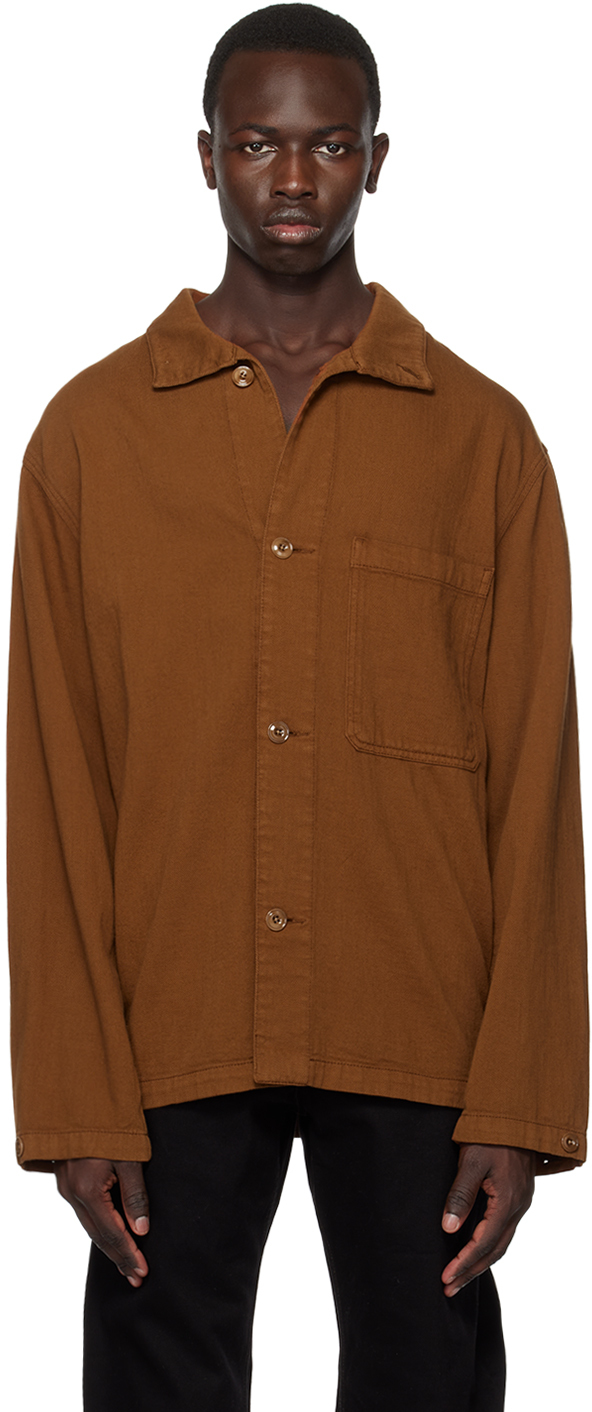 LEMAIRE: Brown Overshirt Jacket | SSENSE