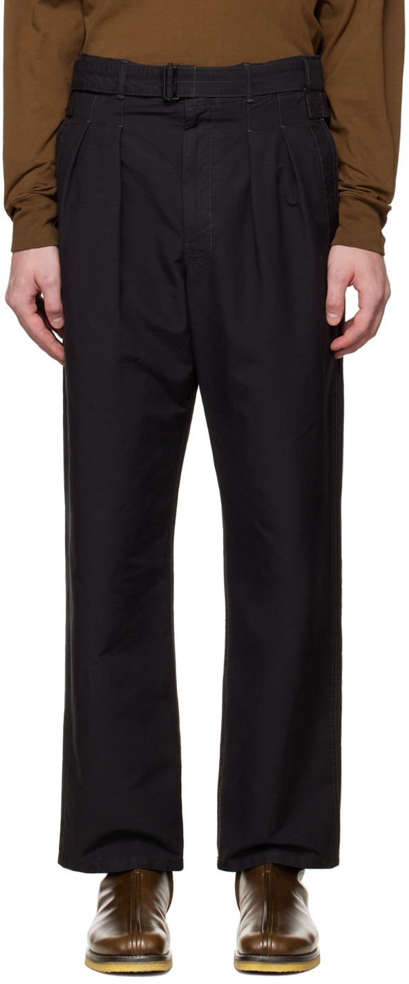 Lemaire Black Trench Trousers In Bk999 Black | ModeSens