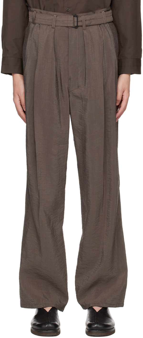 Brown Pleated Trousers