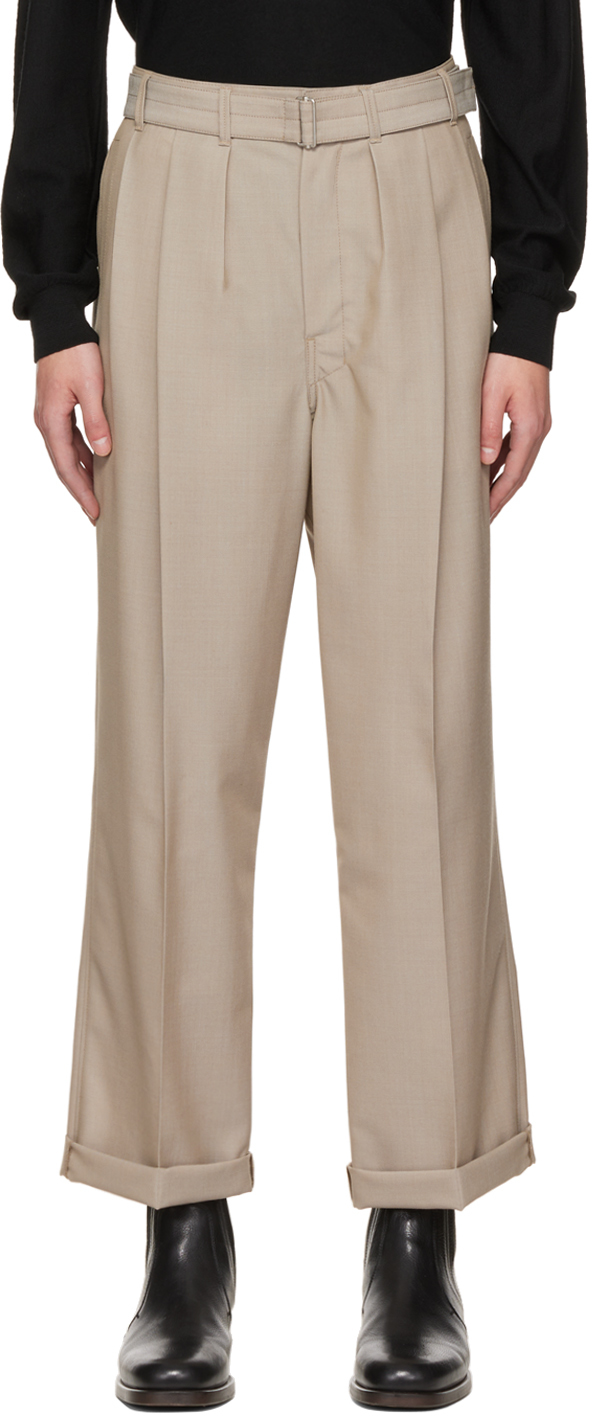 LEMAIRE Beige Loose Pleated Trousers