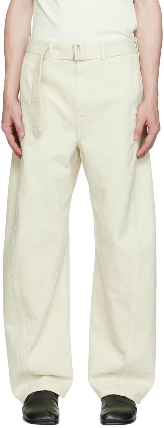 Lemaire Off-White Twisted Belted Trousers
