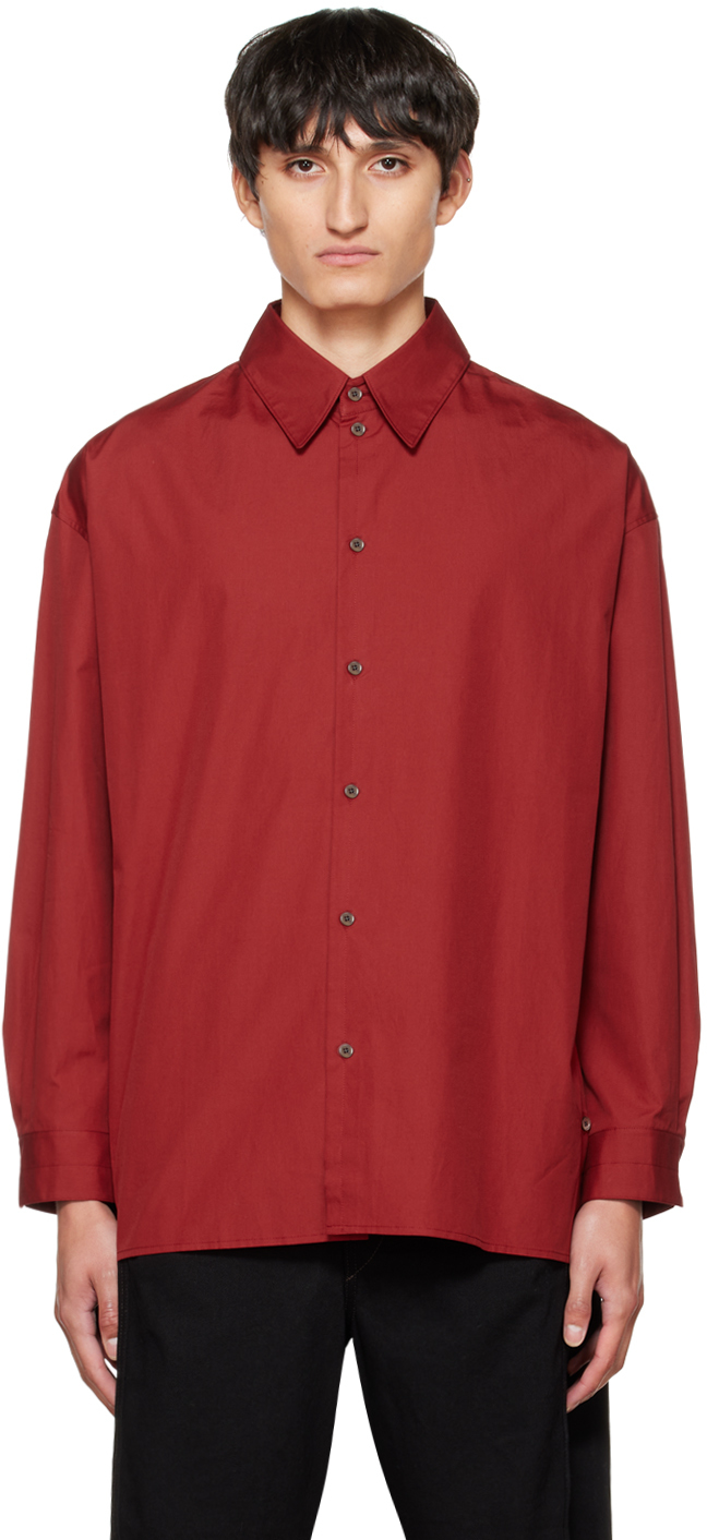 Red Twisted Shirt by LEMAIRE on Sale