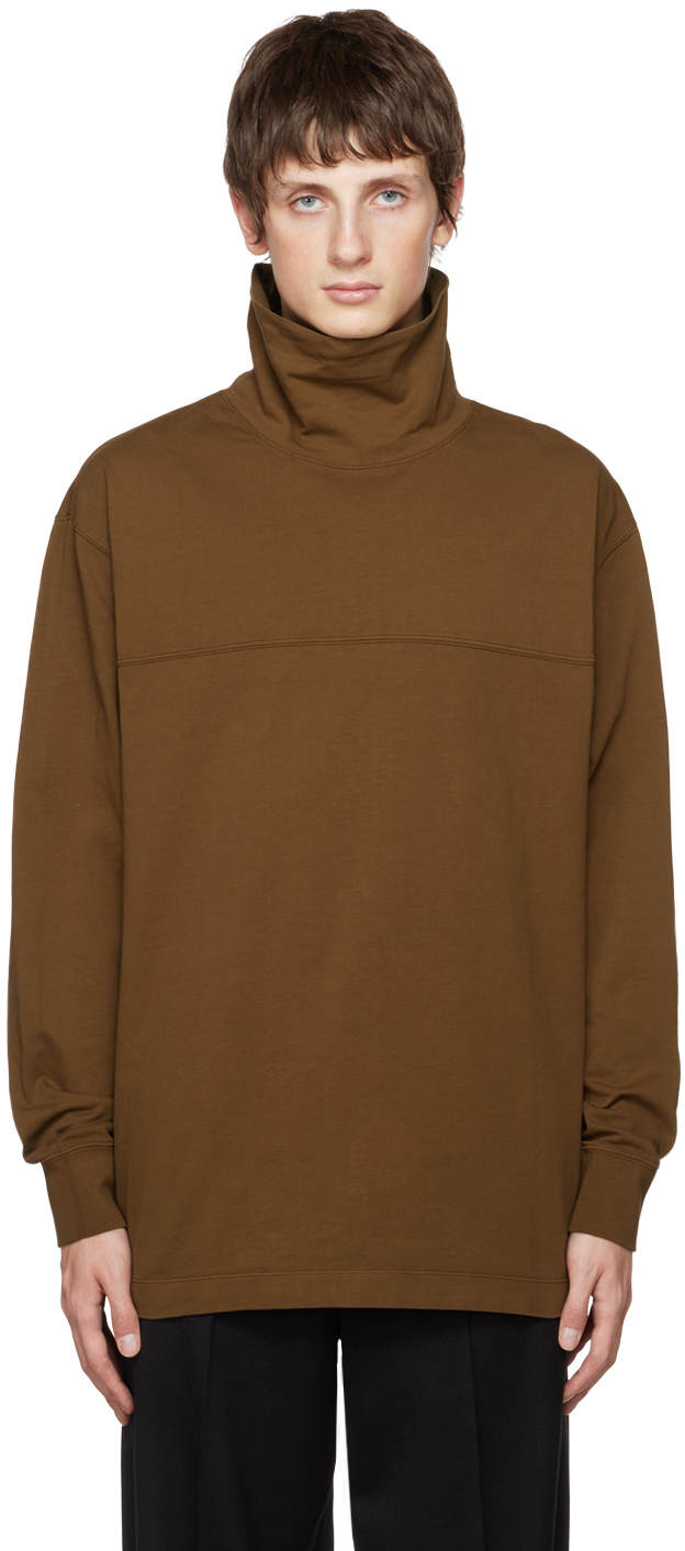 Lemaire Brown High Collar Sweatshirt