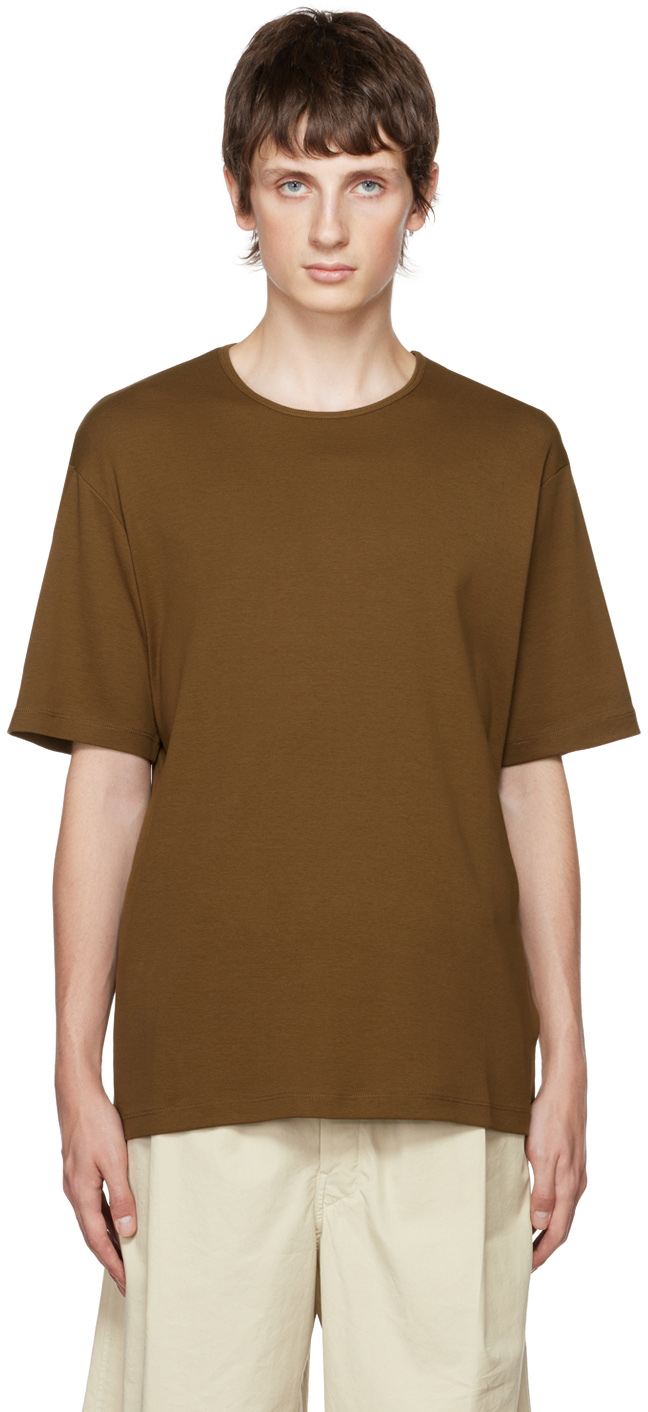 Lemaire Brown Ribbed T-Shirt