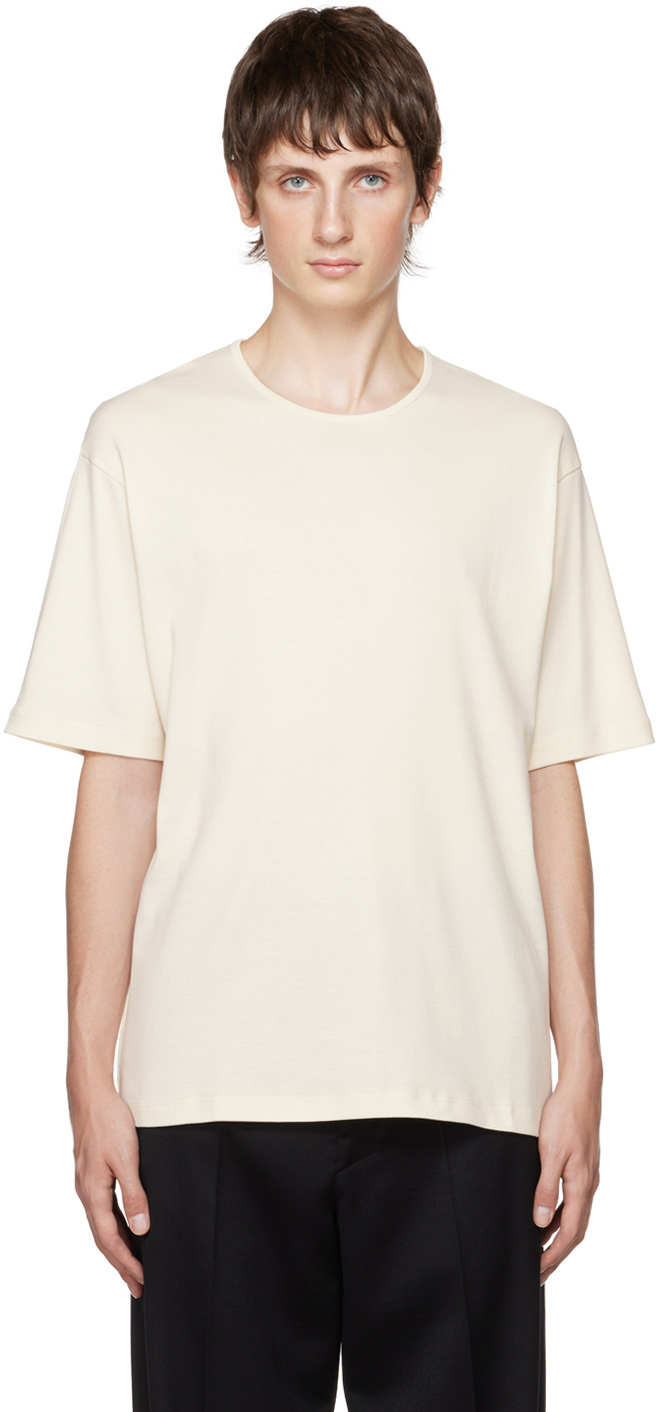 Lemaire Off-White Ribbed T-Shirt