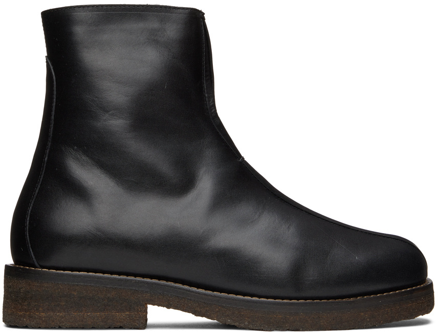 Lemaire Black Vegetable-Tanned Boots