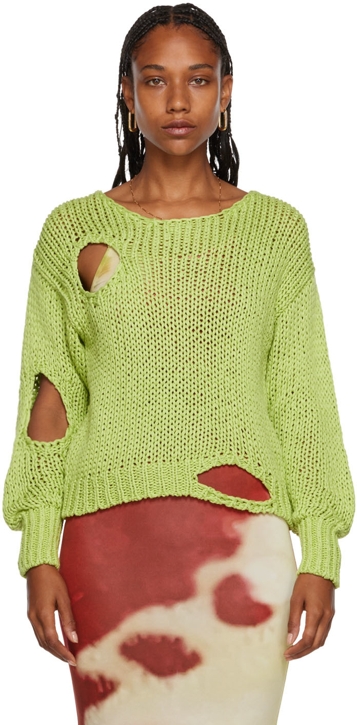 Paloma Wool Green Renzo Sweater In C/503 Pastel Lime