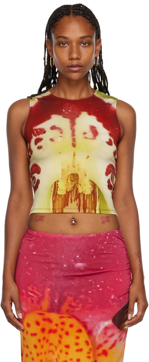 Paloma Wool Yellow & Red 'the Gate' Tank Top In Light Green | ModeSens