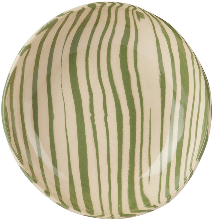 Shop Henry Holland Studio Green & White Pasta Bowl In Green/white