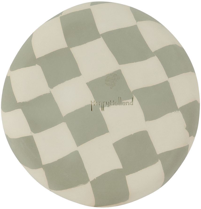 HENRY HOLLAND STUDIO GREEN & WHITE CHECK SIDE PLATE